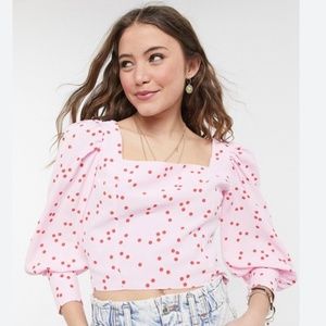 Pink Polka Dot Women's Top